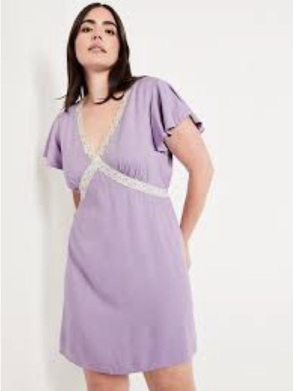 Old Navy Lavender Lace-Trim Chemise